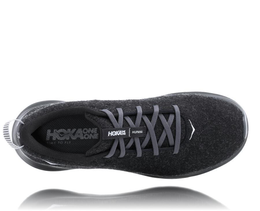 Hoka Australia One One Hupana Flow Wool - Mens Running Shoes Black - WENYO-3285